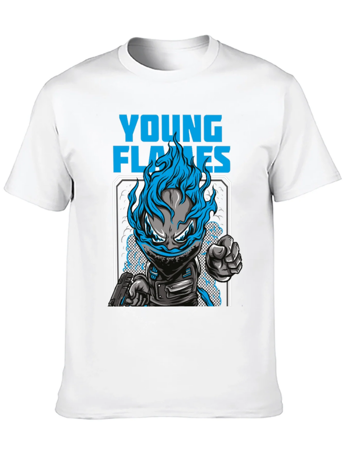 Young Flames Graphic T-Shirt - Blue Fire Design product image 12