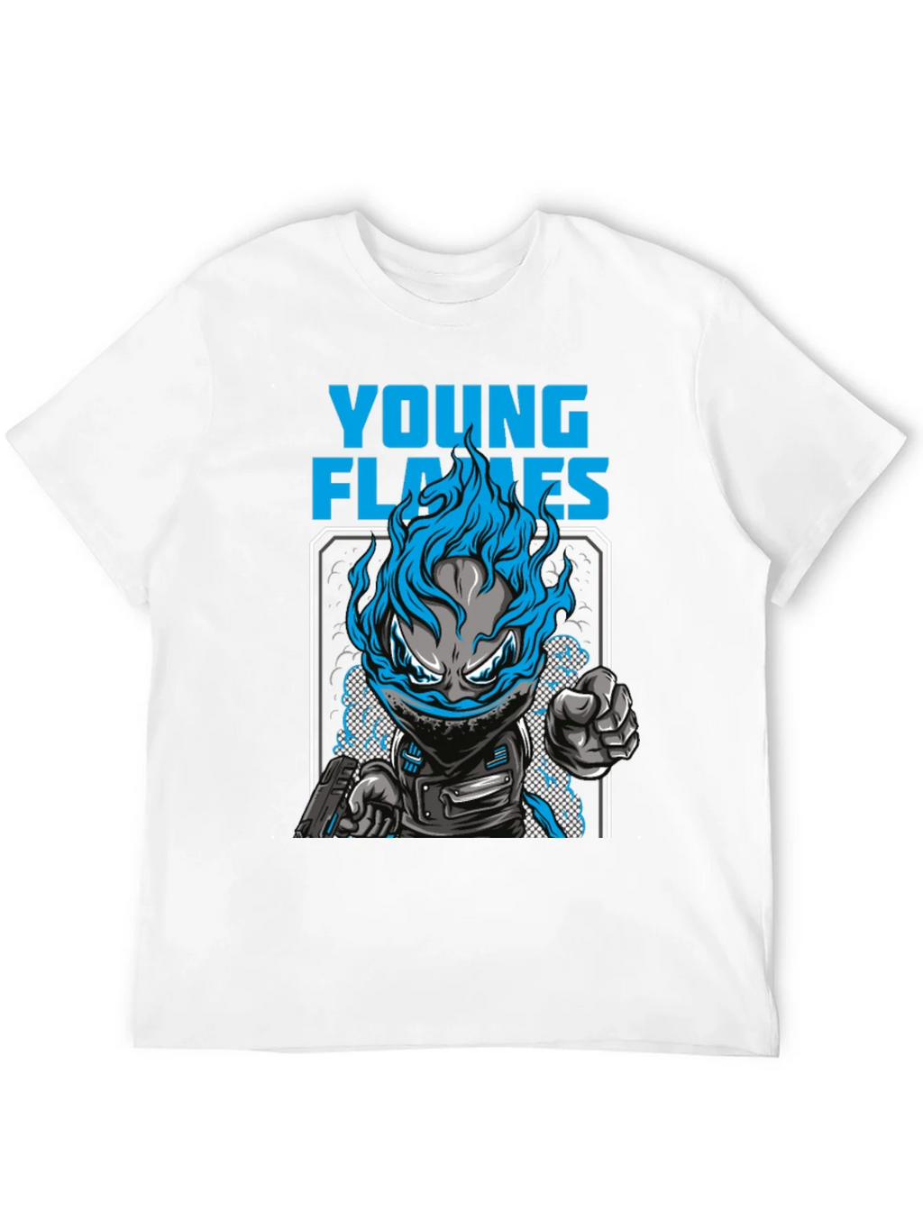 Young Flames Graphic T-Shirt - Blue Fire Design product image 3