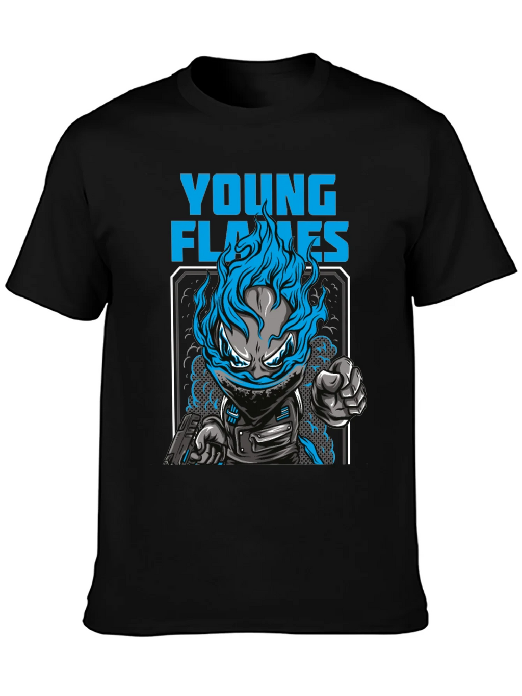 Young Flames Graphic T-Shirt - Blue Fire Design product image 6