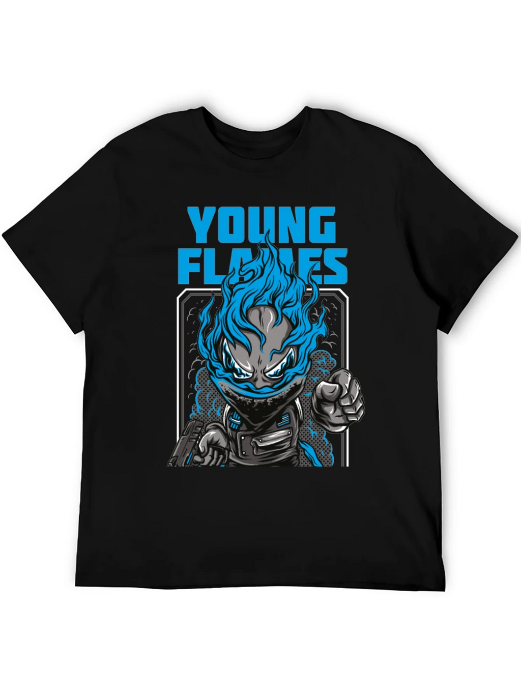 Young Flames Graphic T-Shirt - Blue Fire Design product image 8
