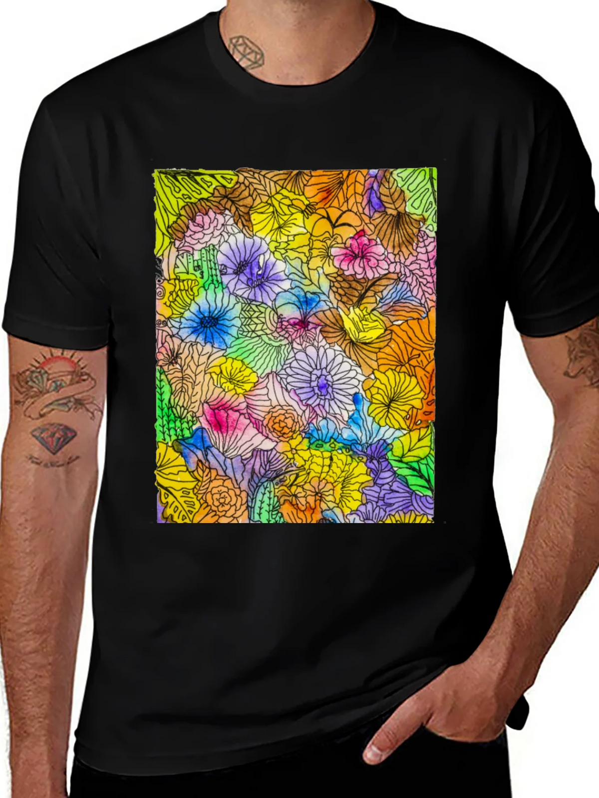 Floral Burst Graphic Tee - Vibrant & Unique product image 1