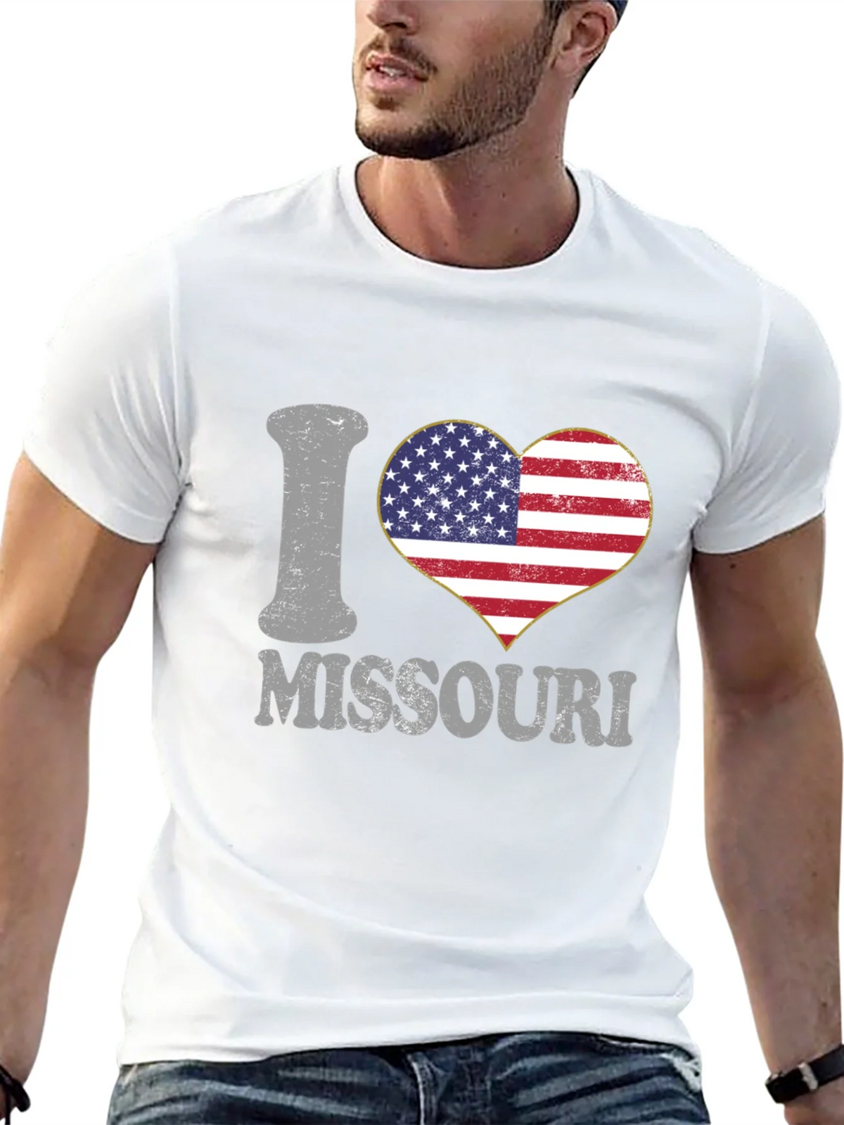 I Heart Missouri Patriotic Graphic T-Shirt product image 4