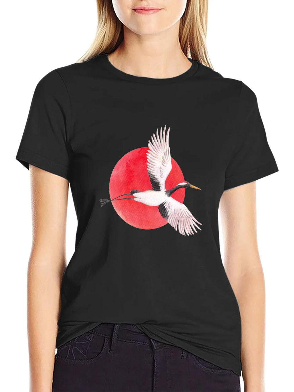 Crane Graphic Black T-Shirt product image 5