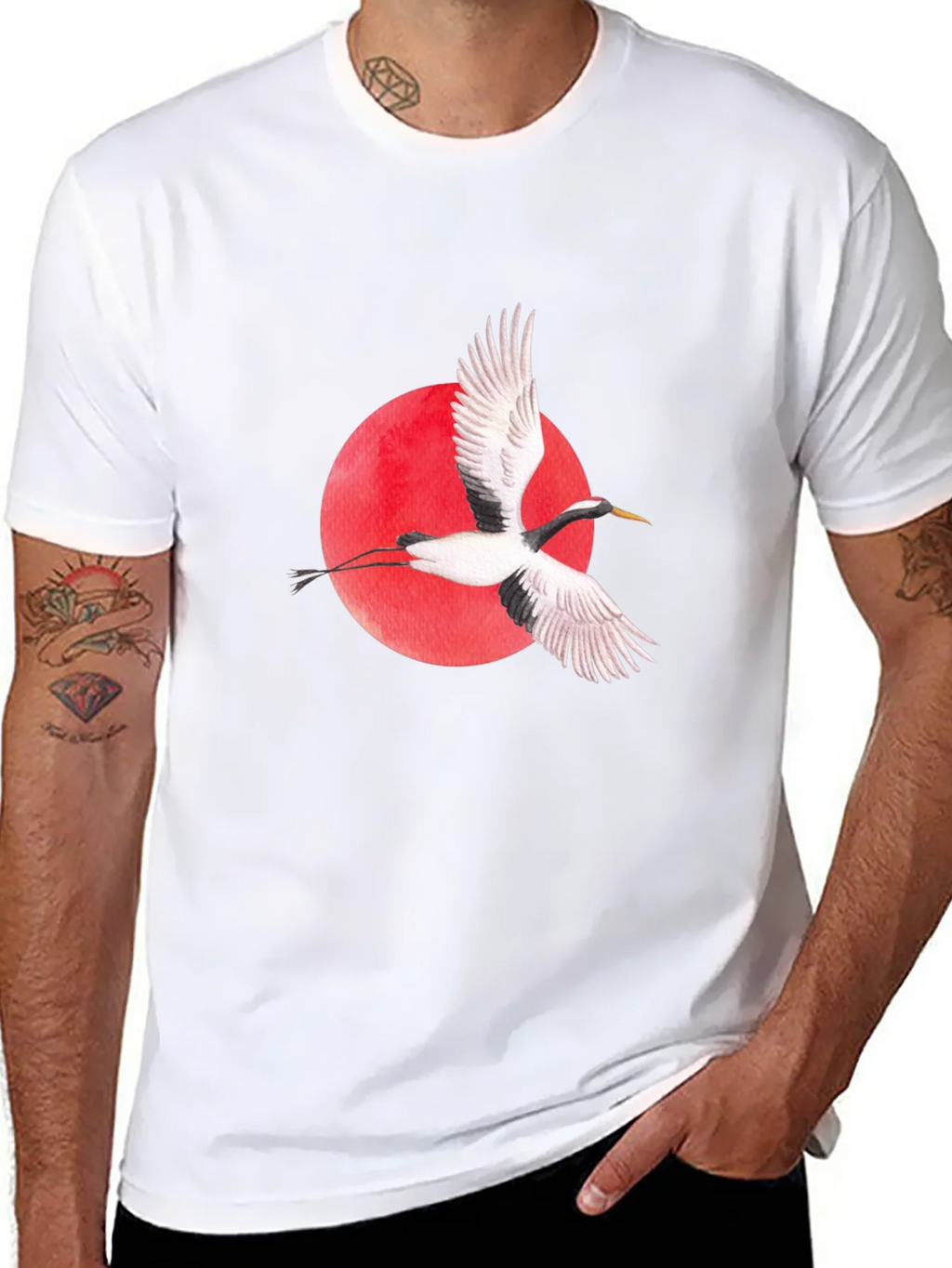 Crane Graphic Black T-Shirt product image 10