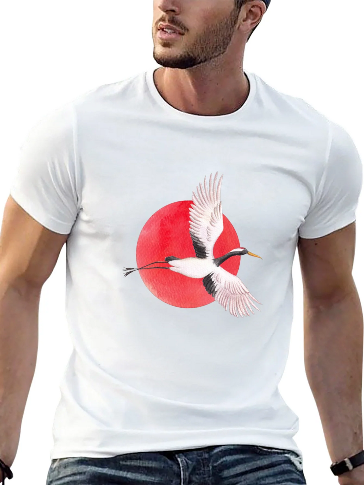 Crane Graphic Black T-Shirt product image 4