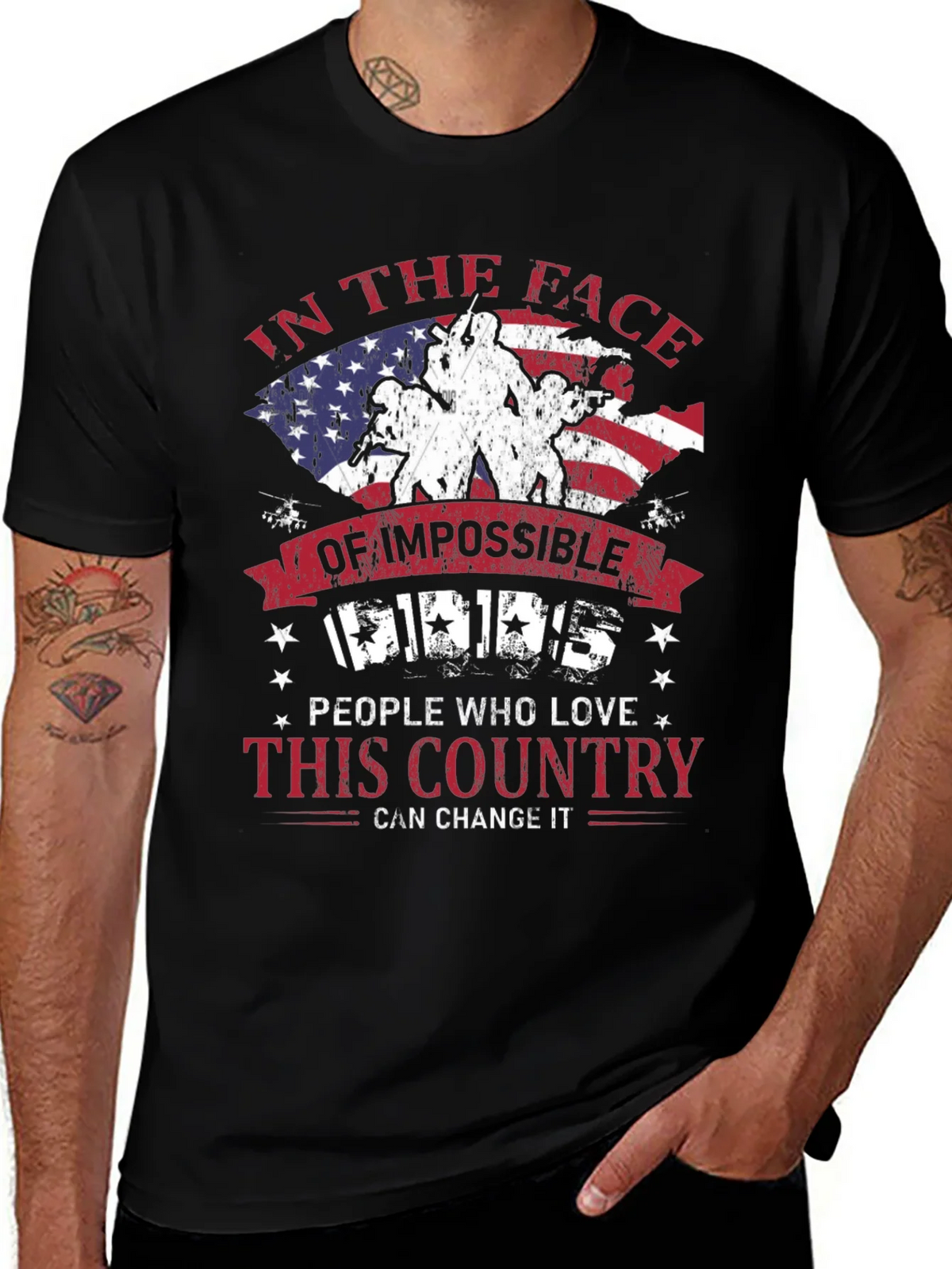 Patriotic T-Shirt: Impossible Odds American Pride product image 1