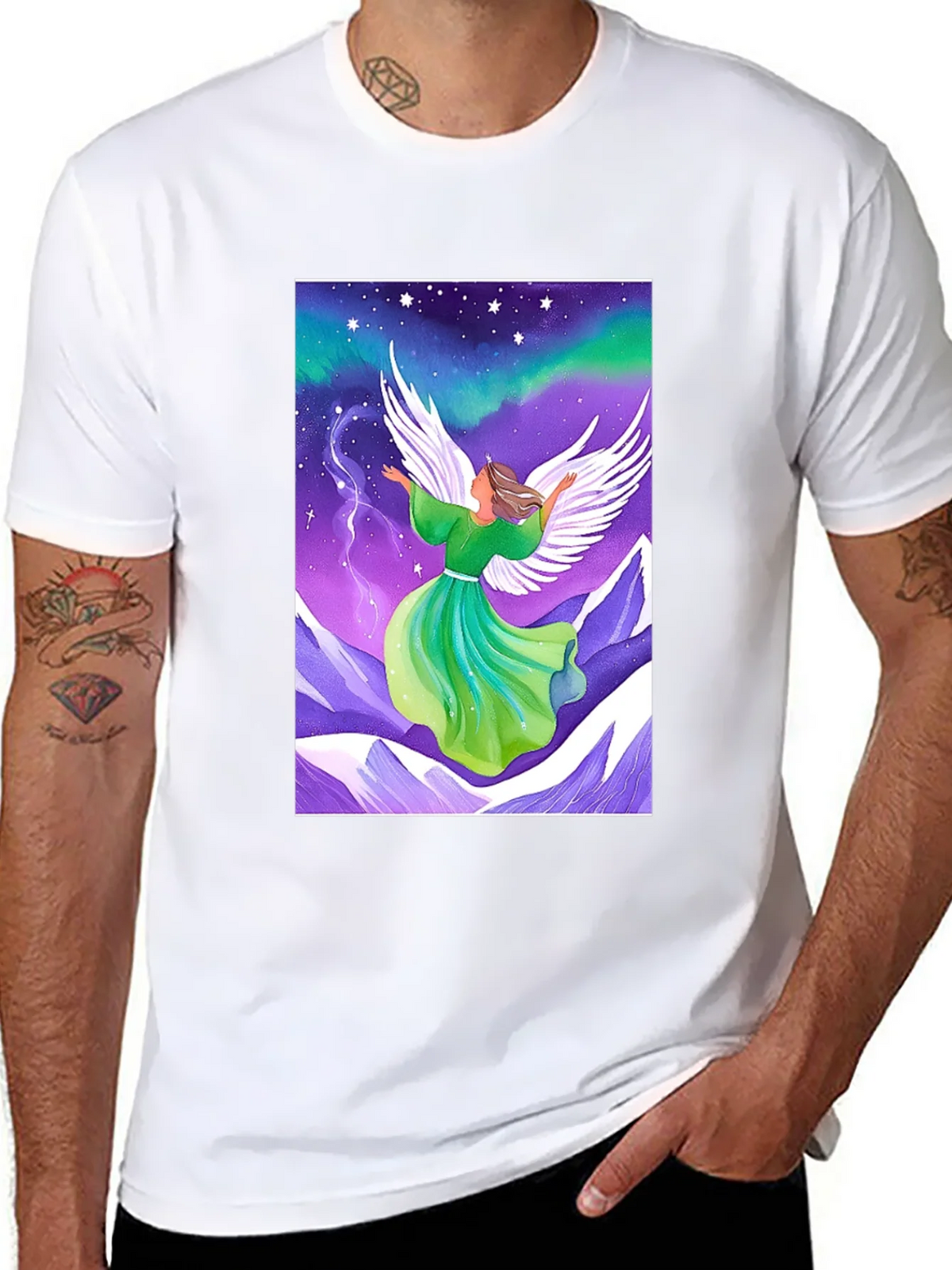 Angel Wings Graphic Tee - Celestial Design product image 10