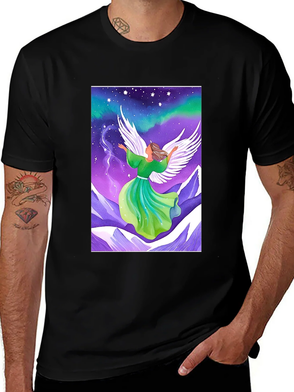 Angel Wings Graphic Tee - Celestial Design product image 1