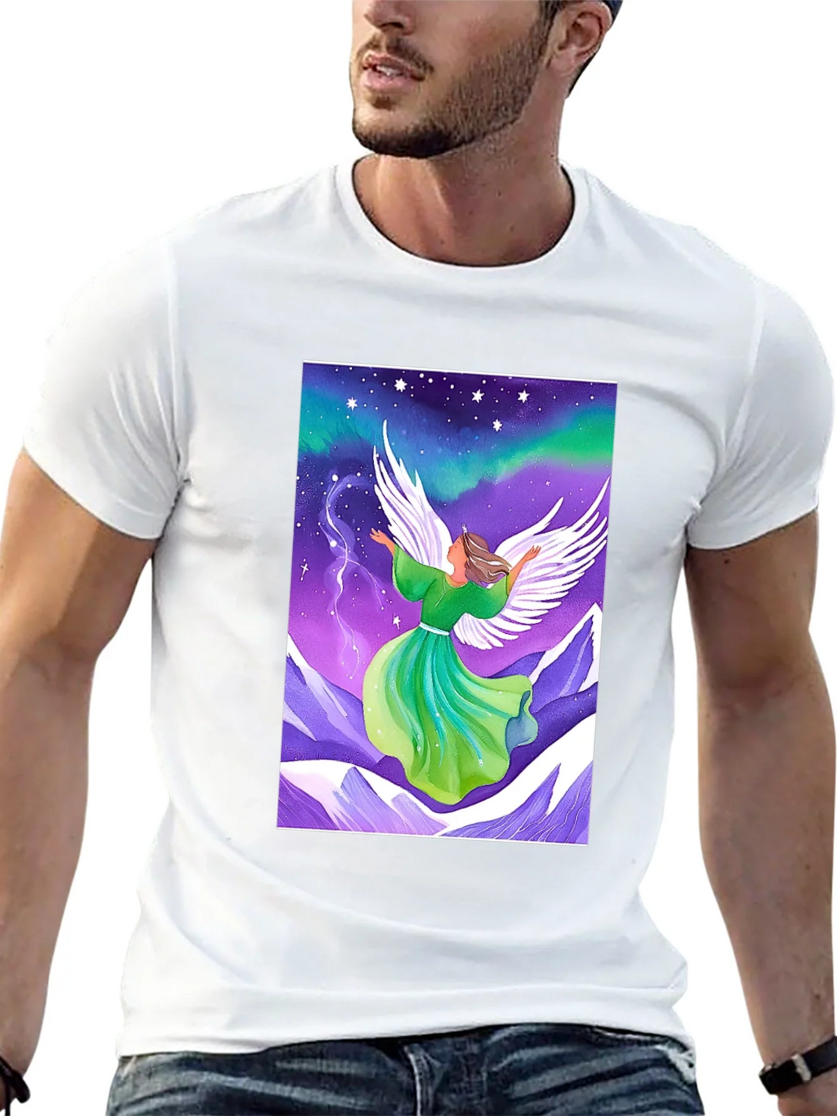 Angel Wings Graphic Tee - Celestial Design product image 4