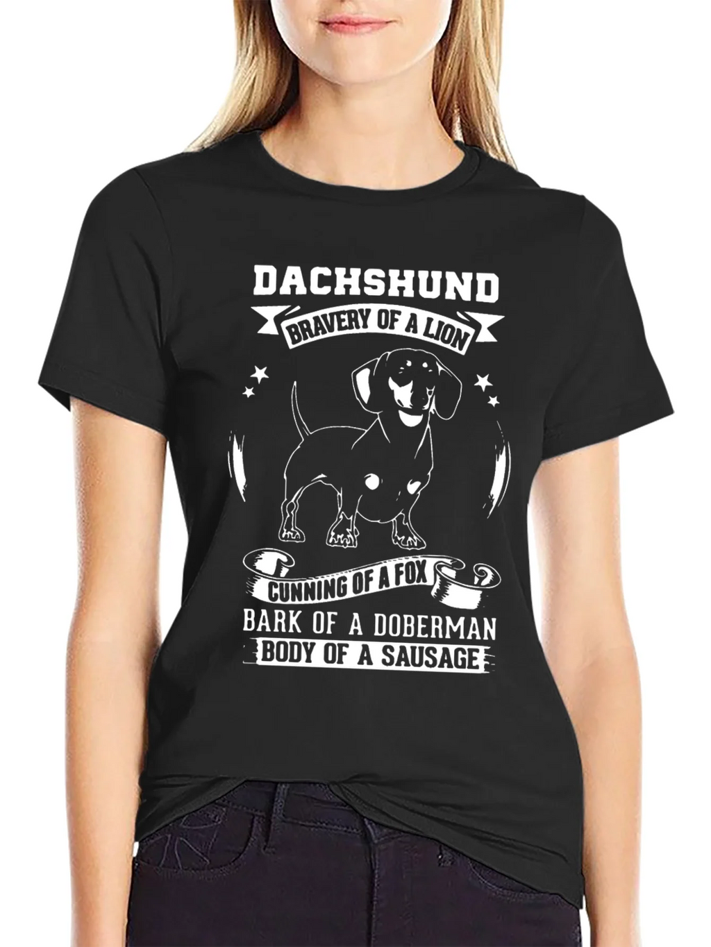 Dachshund Bravery of a Lion Graphic T-Shirt product image 5