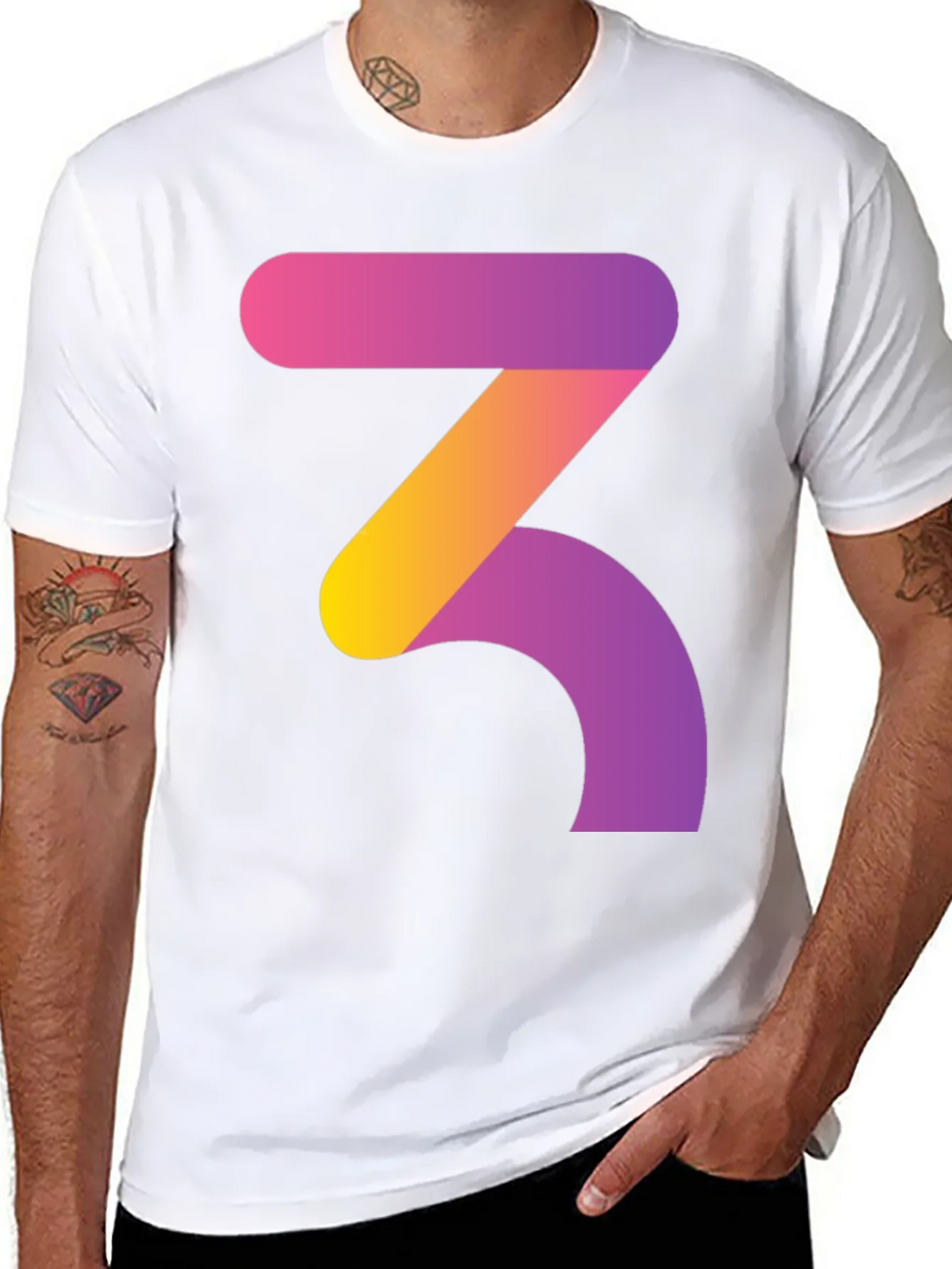 Gradient Number 3 Graphic Tee - Modern Style product image 10