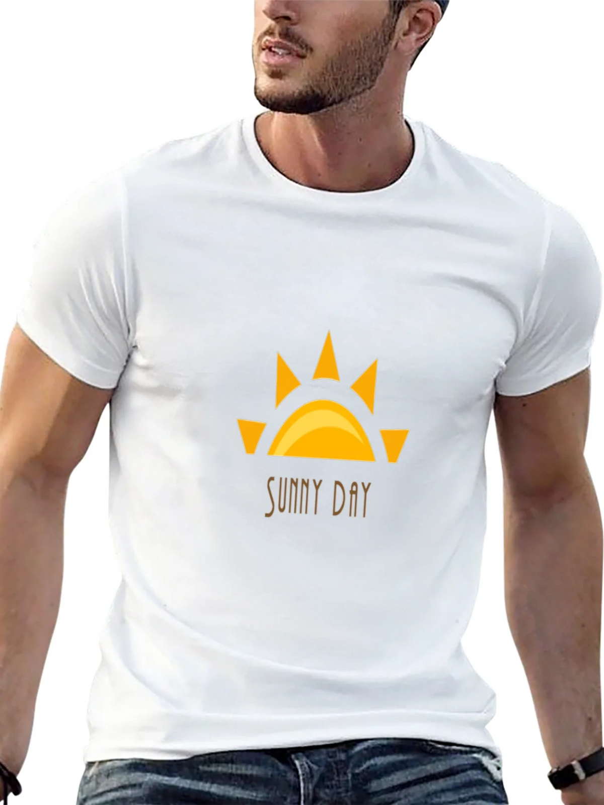 Sunny Day Graphic Tee - Black Cotton T-Shirt product image 4