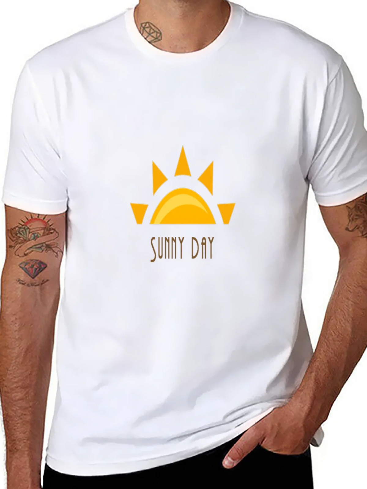 Sunny Day Graphic Tee - Black Cotton T-Shirt product image 10