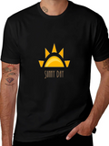 Sunny Day Graphic Tee - Black Cotton T-Shirt product image 1