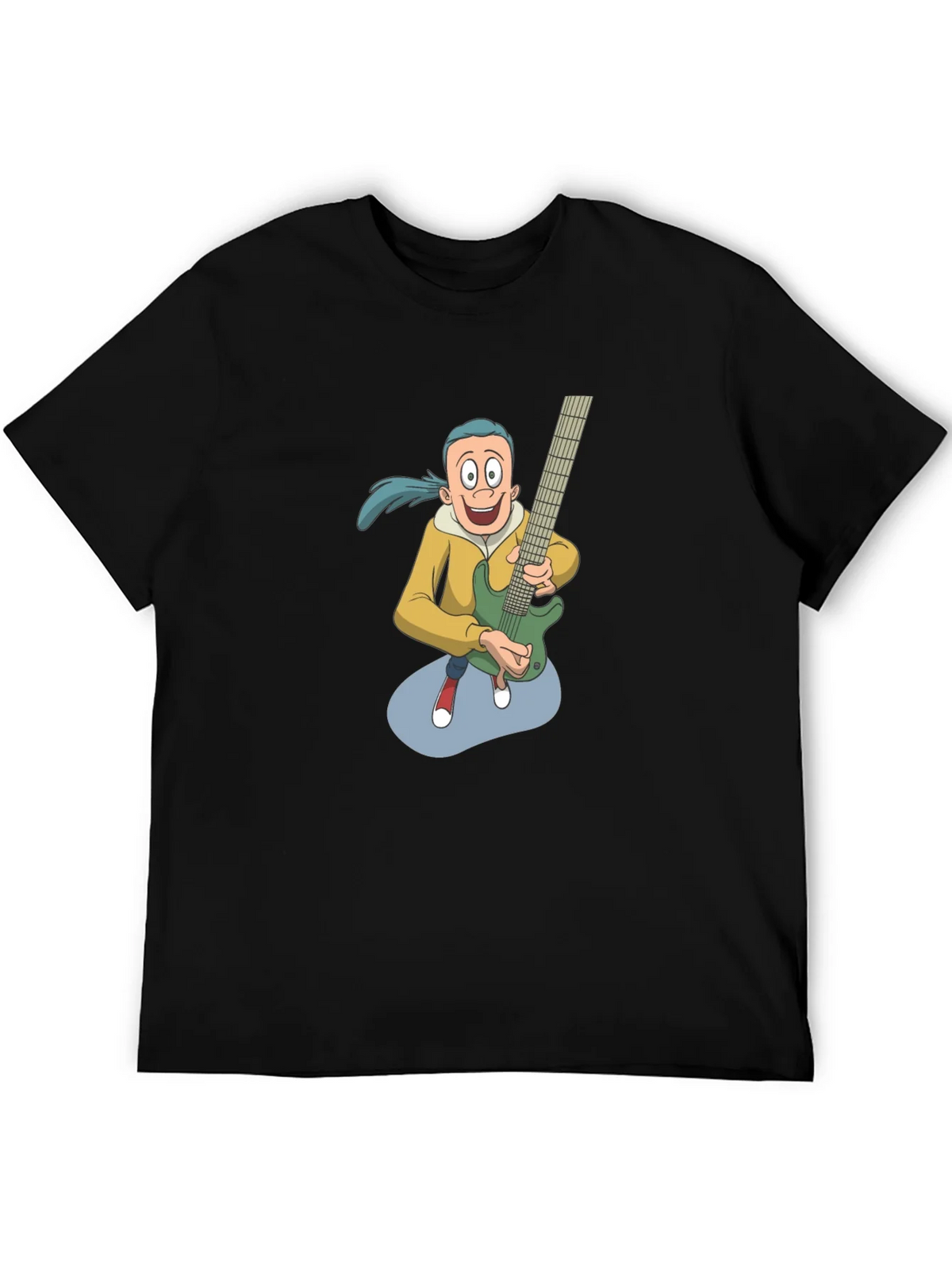 Cartoon Guitarist Graphic Tee - Black product image 8