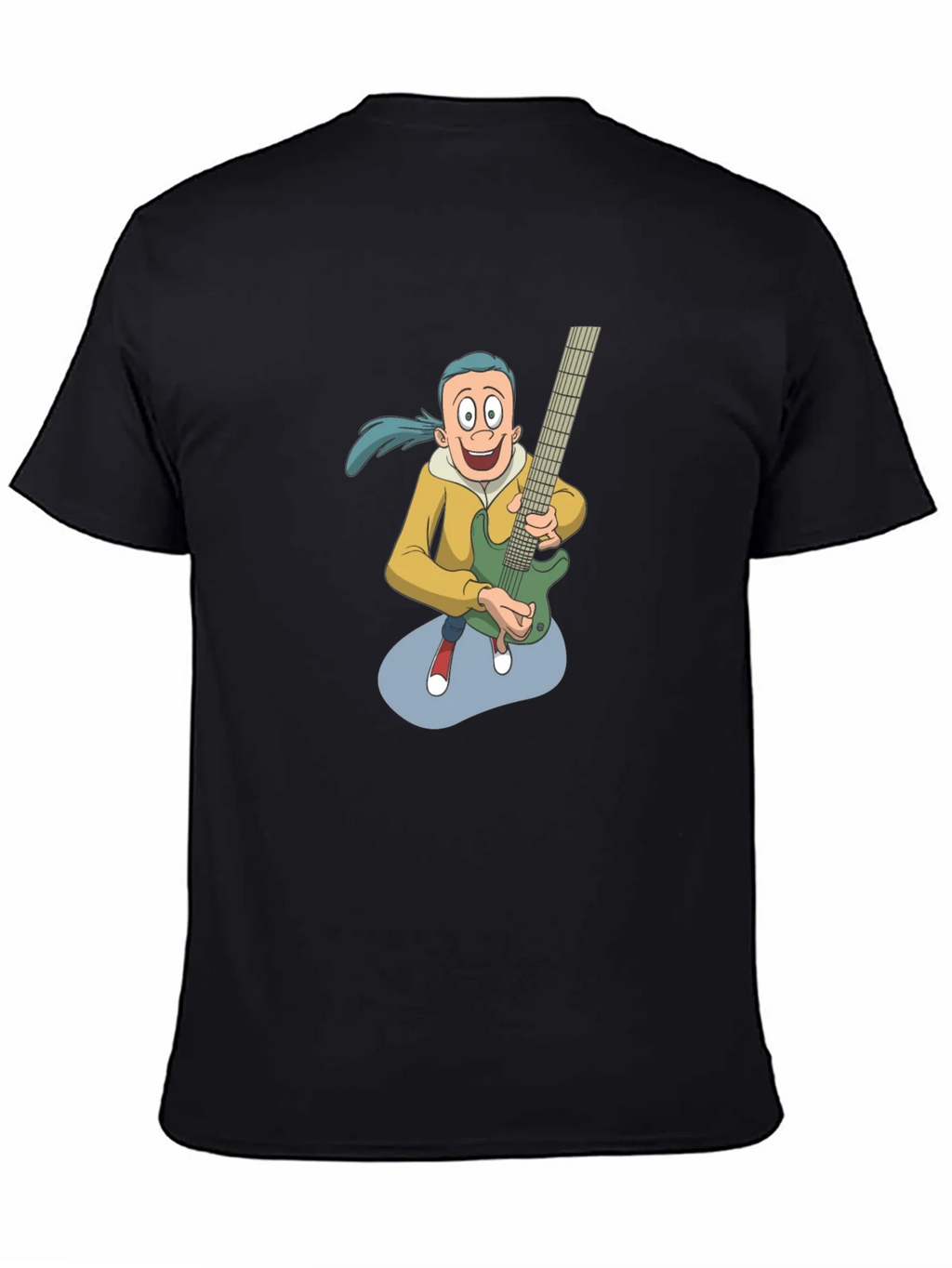 Cartoon Guitarist Graphic Tee - Black product image 7