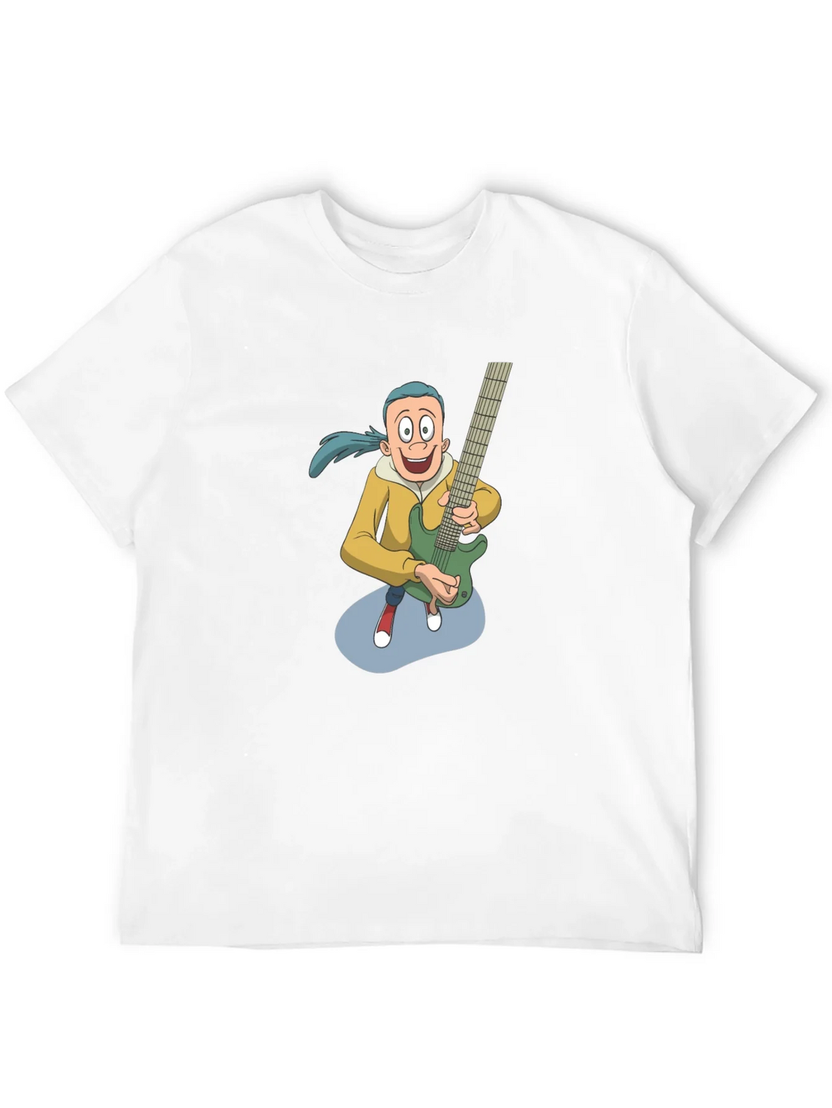 Cartoon Guitarist Graphic Tee - Black product image 3