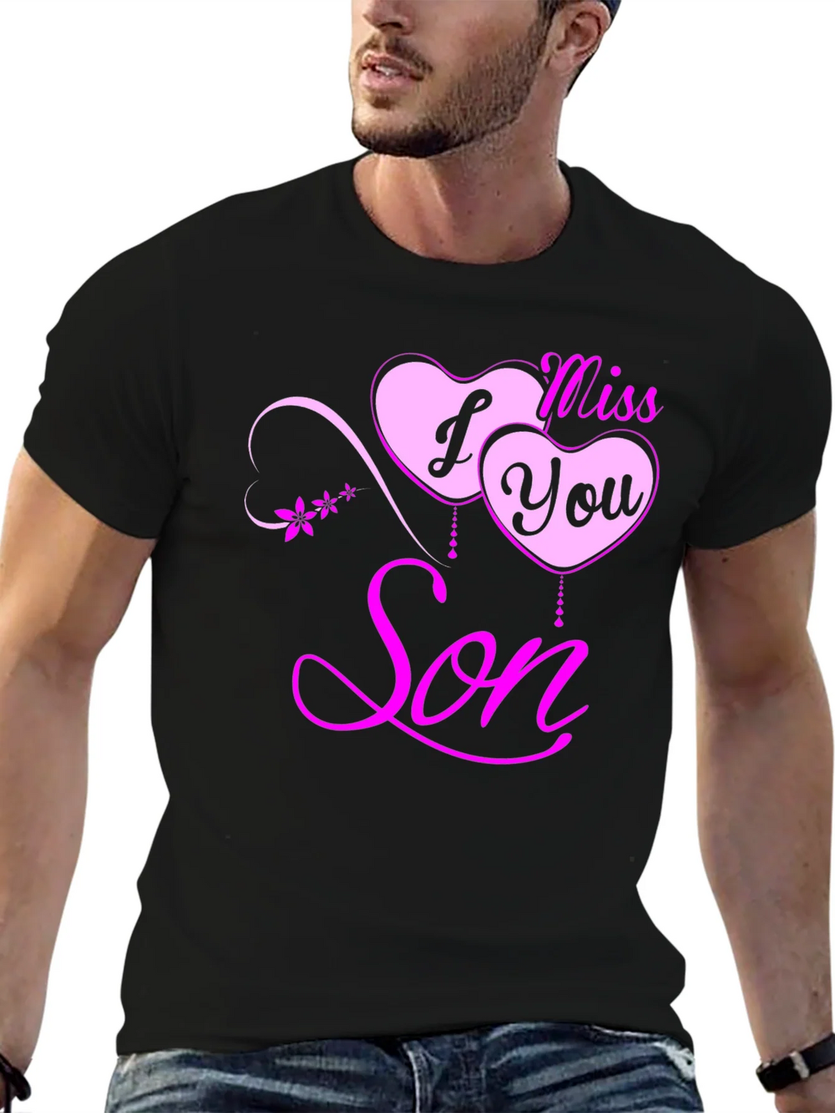 I Miss You Son Black T-Shirt product image 9