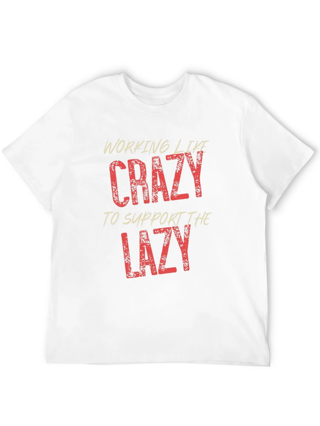Working Like Crazy Mens Black Graphic T-Shirt product image 3