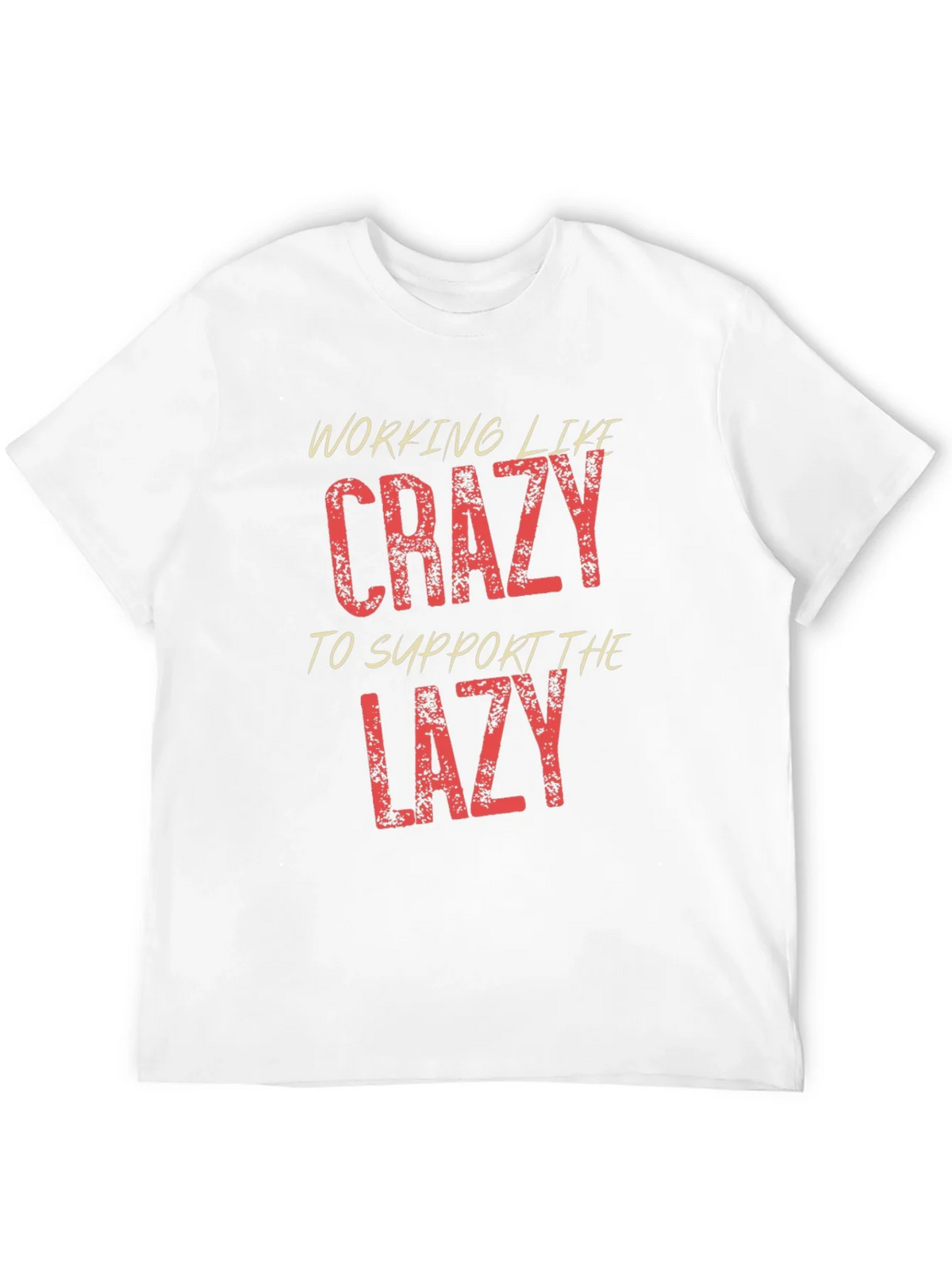 Working Like Crazy Mens Black Graphic T-Shirt product image 3