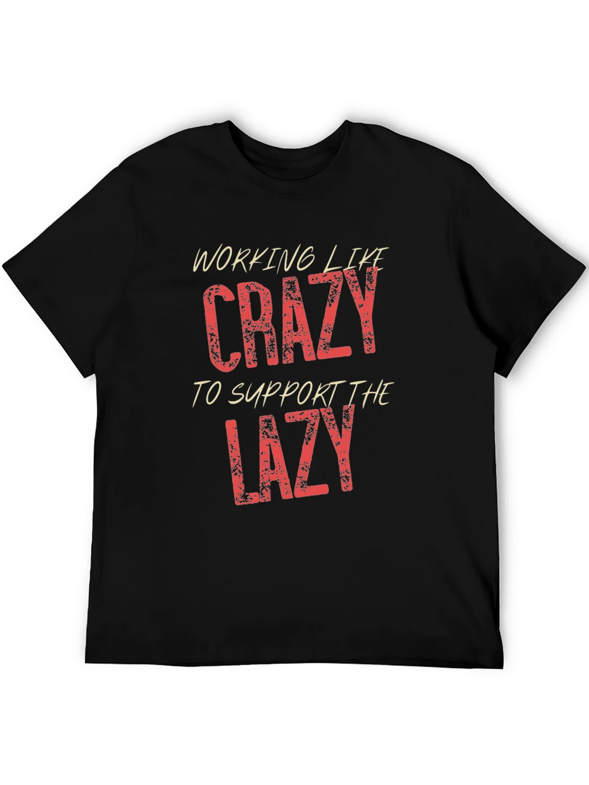Working Like Crazy Mens Black Graphic T-Shirt product image 8