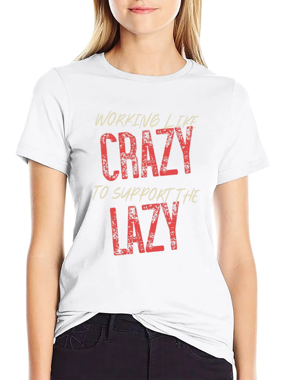 Working Like Crazy Mens Black Graphic T-Shirt product image 11