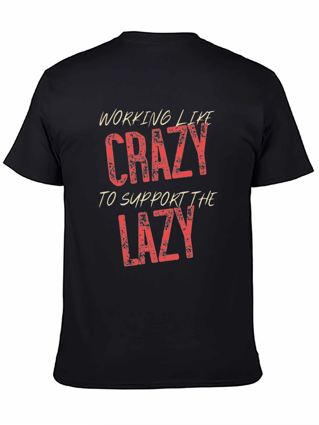 Working Like Crazy Mens Black Graphic T-Shirt product image 7