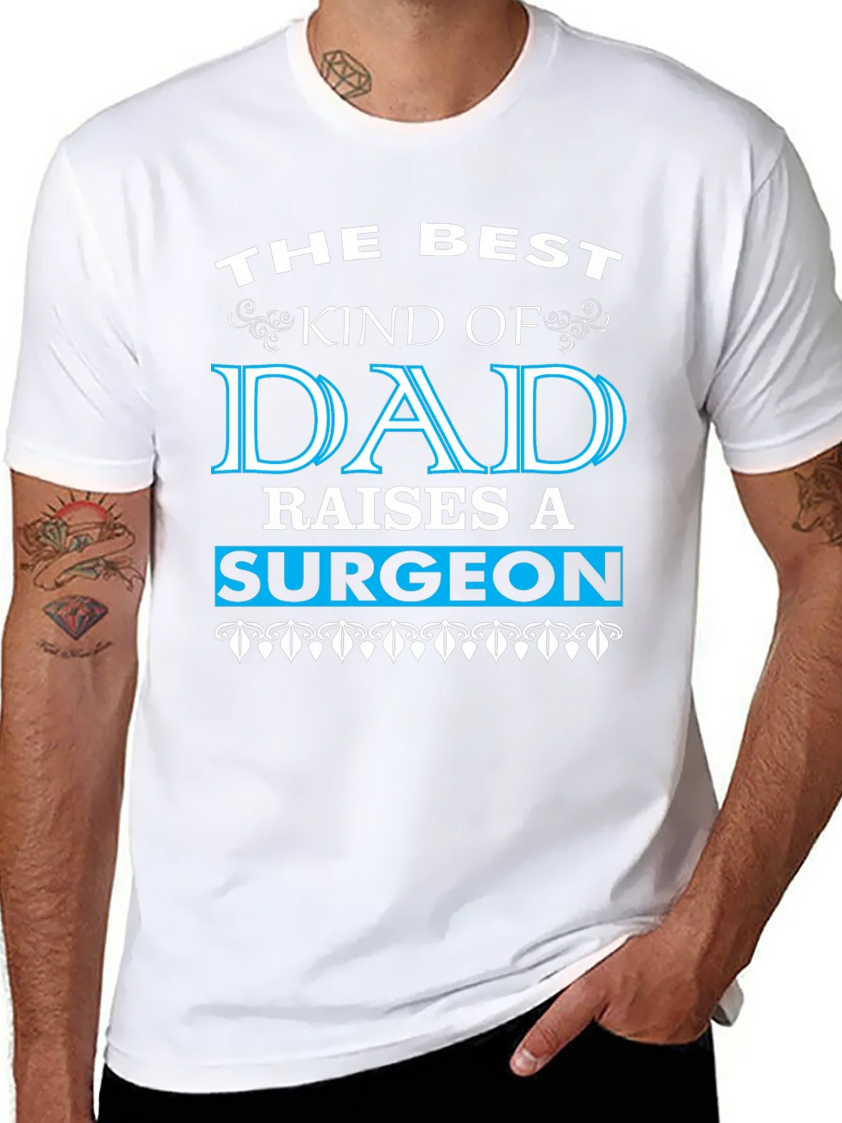 Best Dad Raises a Surgeon Black T-Shirt product image 10