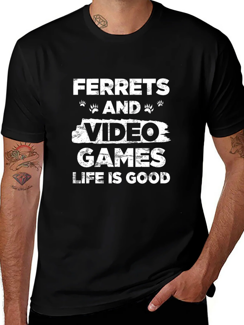 Ferret & Video Game Graphic Tee product image 1