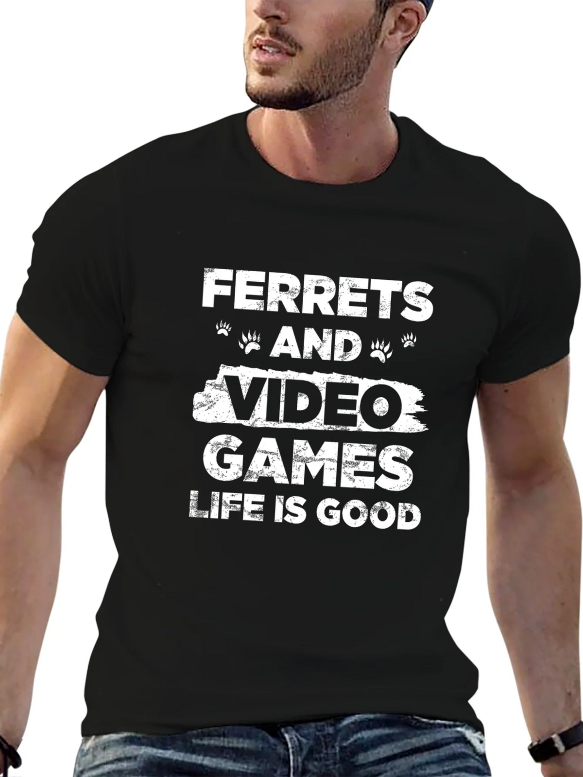 Ferret & Video Game Graphic Tee product image 9