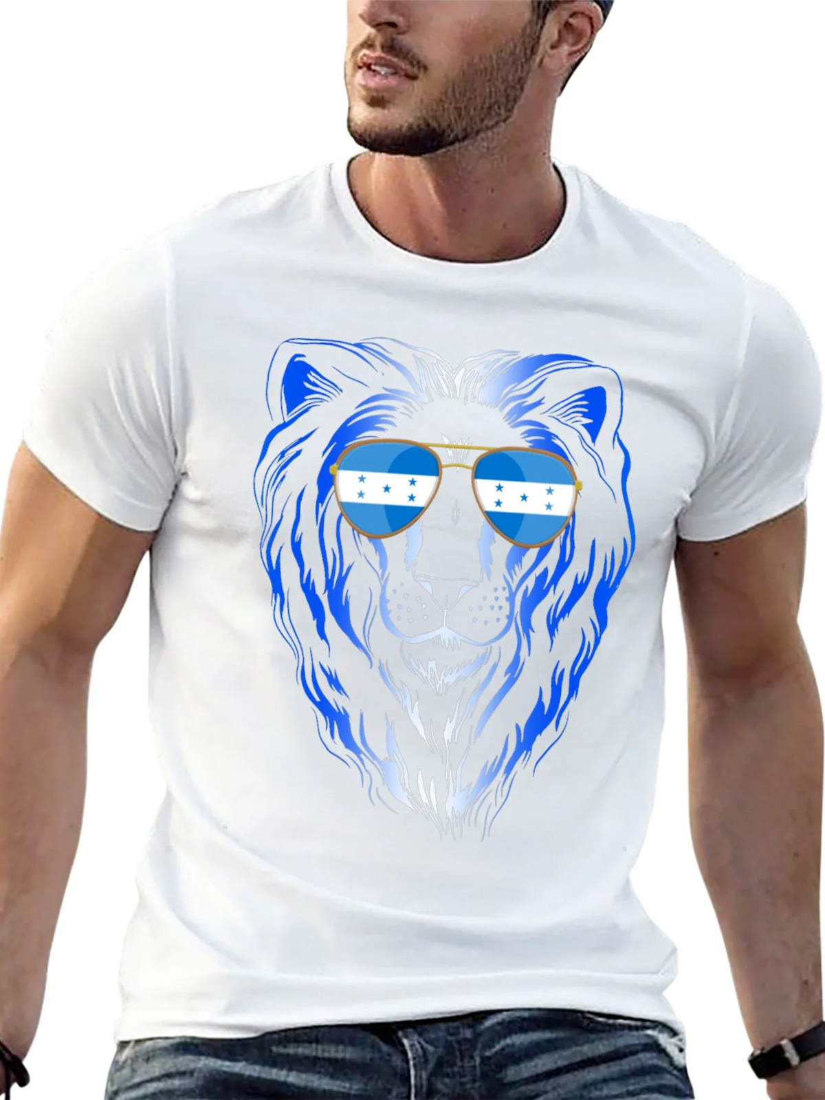 Cool Honduras Lion Sunglasses T-Shirt product image 4