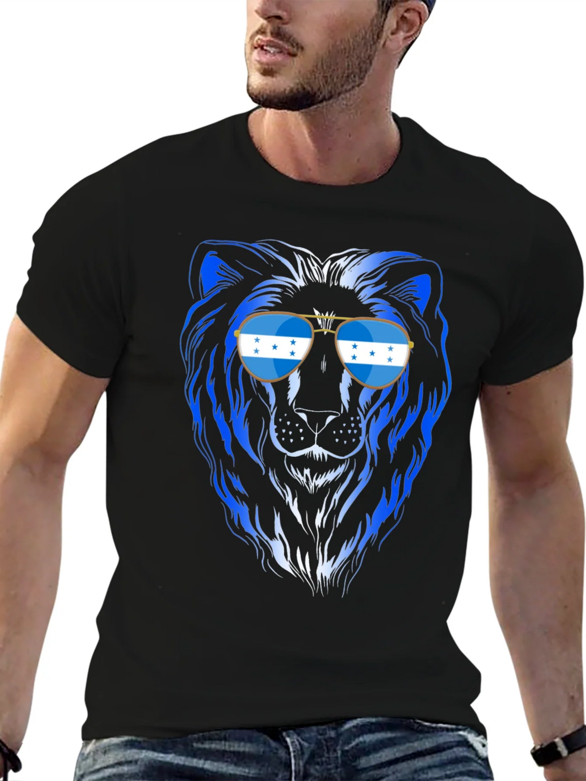 Cool Honduras Lion Sunglasses T-Shirt product image 9