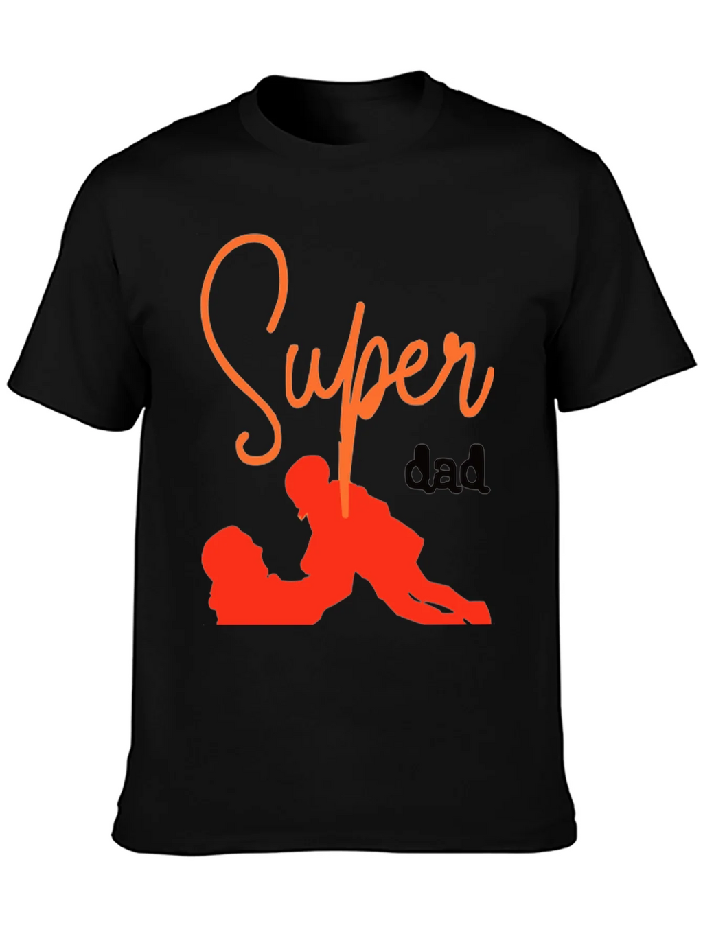 Super Dad Graphic Tee - Black Cotton T-Shirt product image 5