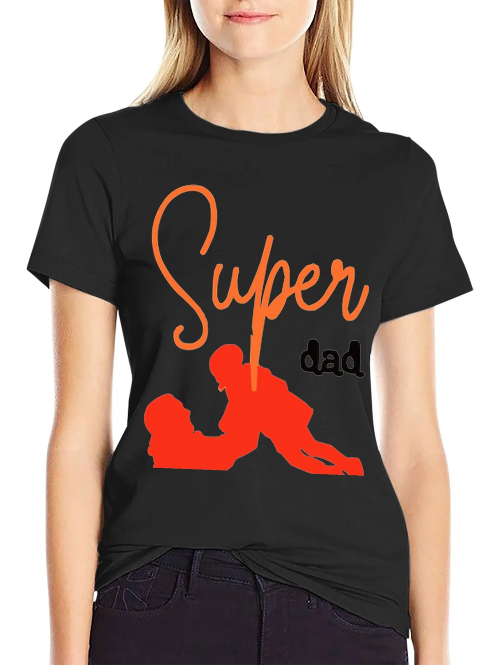 Super Dad Graphic Tee - Black Cotton T-Shirt product image 4