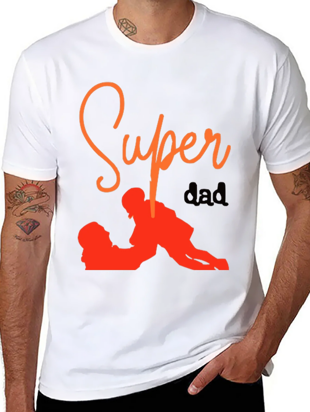 Super Dad Graphic Tee - Black Cotton T-Shirt product image 9