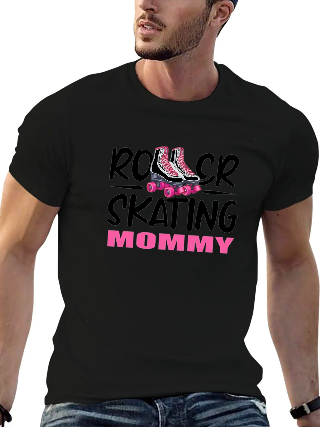 Roller Skating Mommy T-Shirt Black product image 9