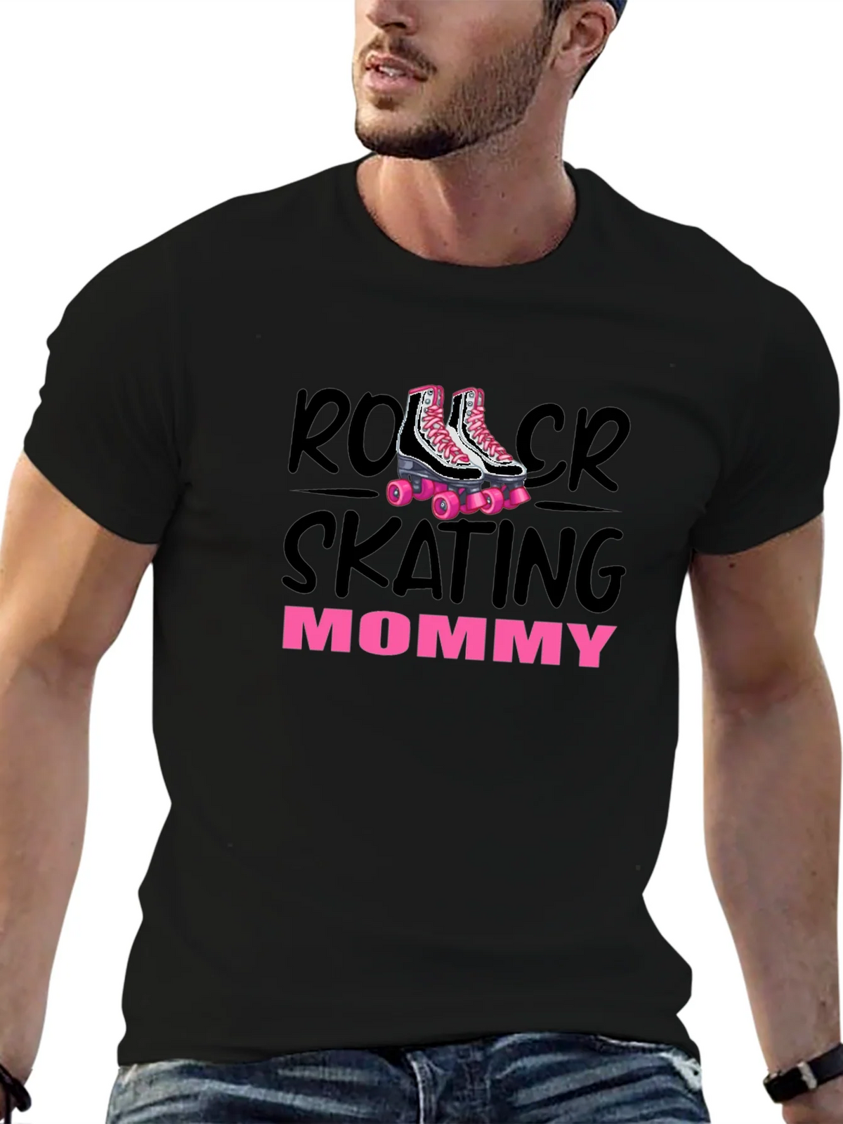 Roller Skating Mommy T-Shirt Black product image 9