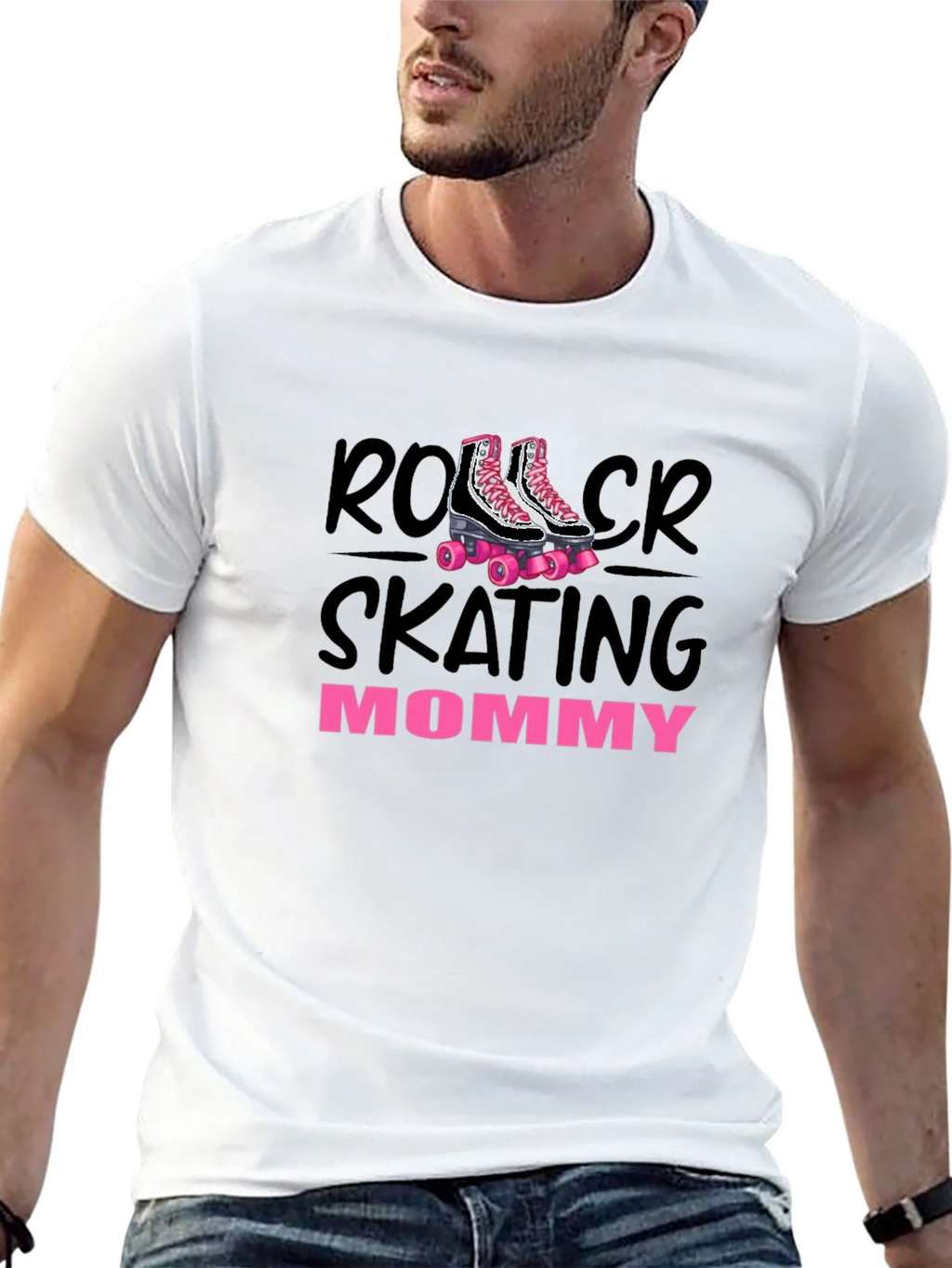 Roller Skating Mommy T-Shirt Black product image 4