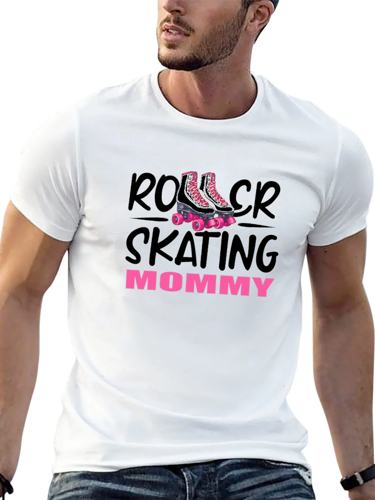 Roller Skating Mommy T-Shirt Black product image 4