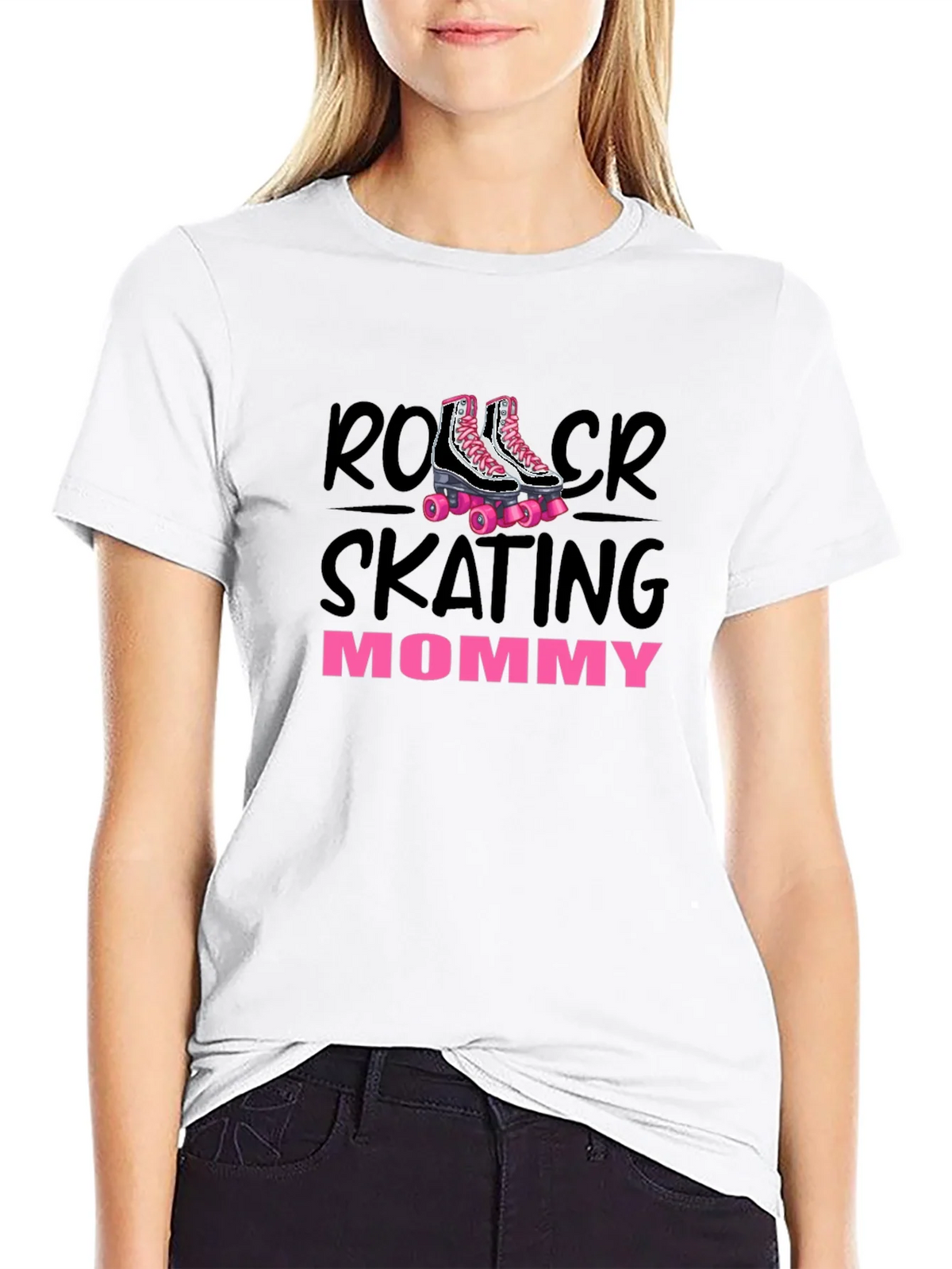 Roller Skating Mommy T-Shirt Black product image 11