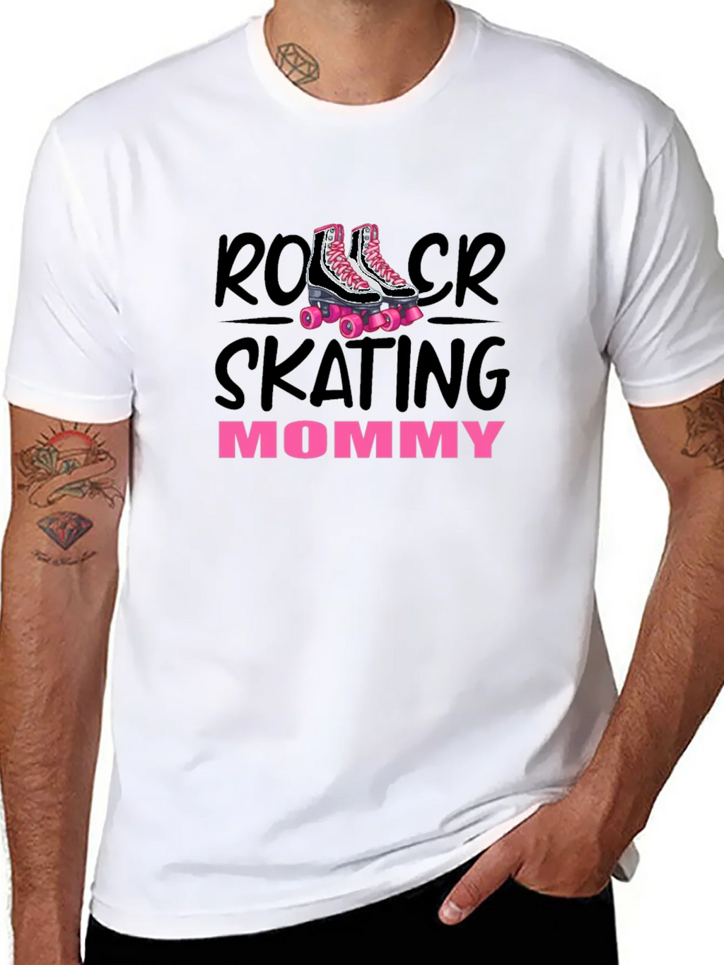 Roller Skating Mommy T-Shirt Black product image 10