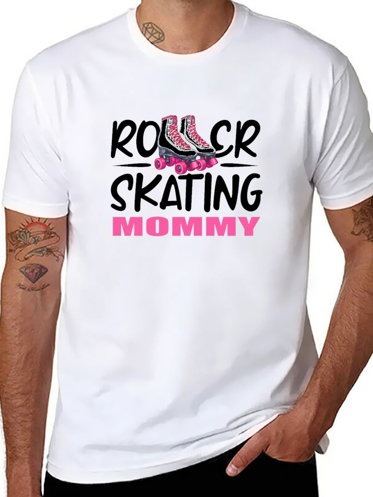 Roller Skating Mommy T-Shirt Black product image 10