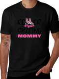 Roller Skating Mommy T-Shirt Black product image 1