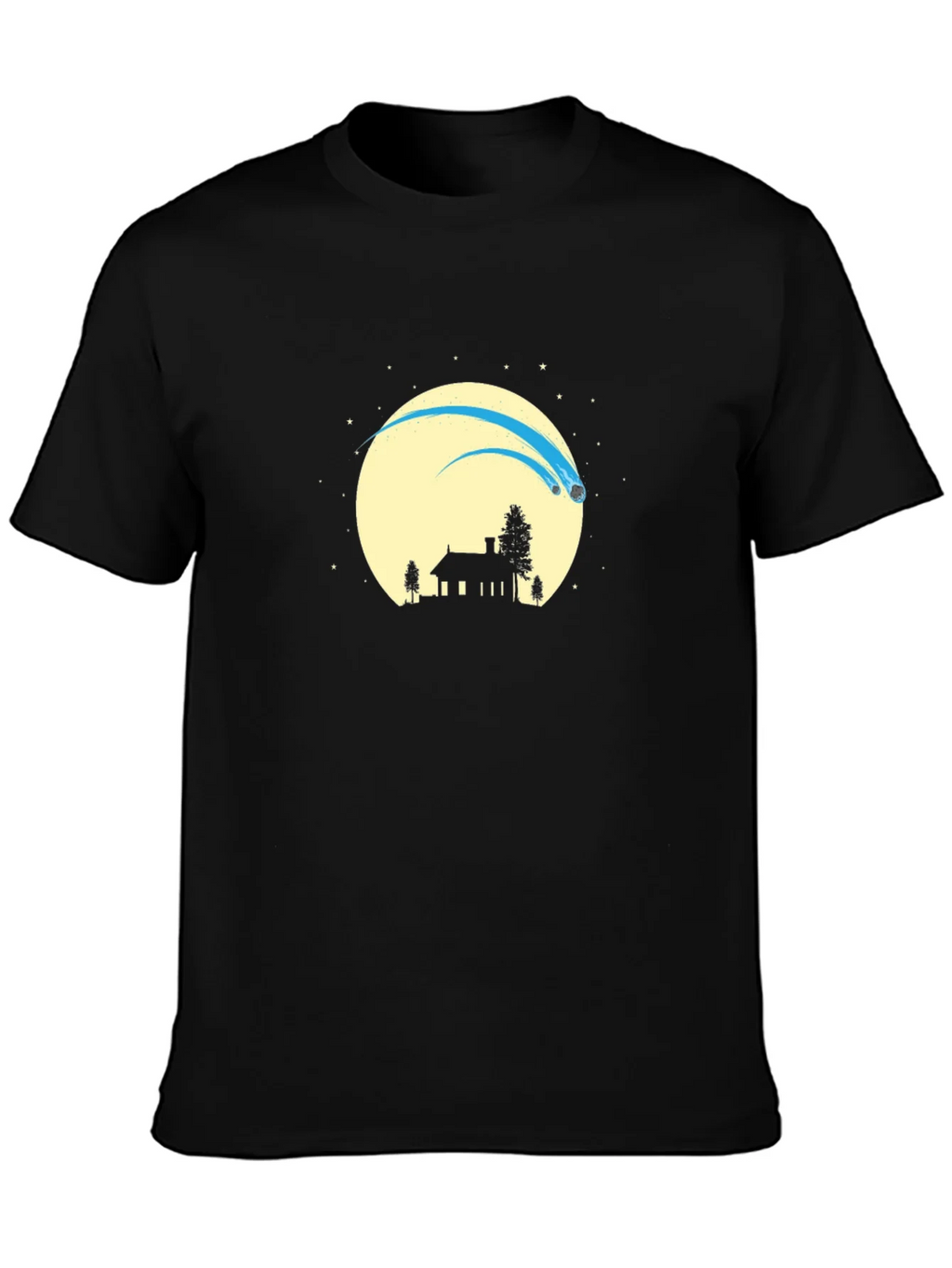 Silhouette Comet Moon Black T-Shirt product image 6