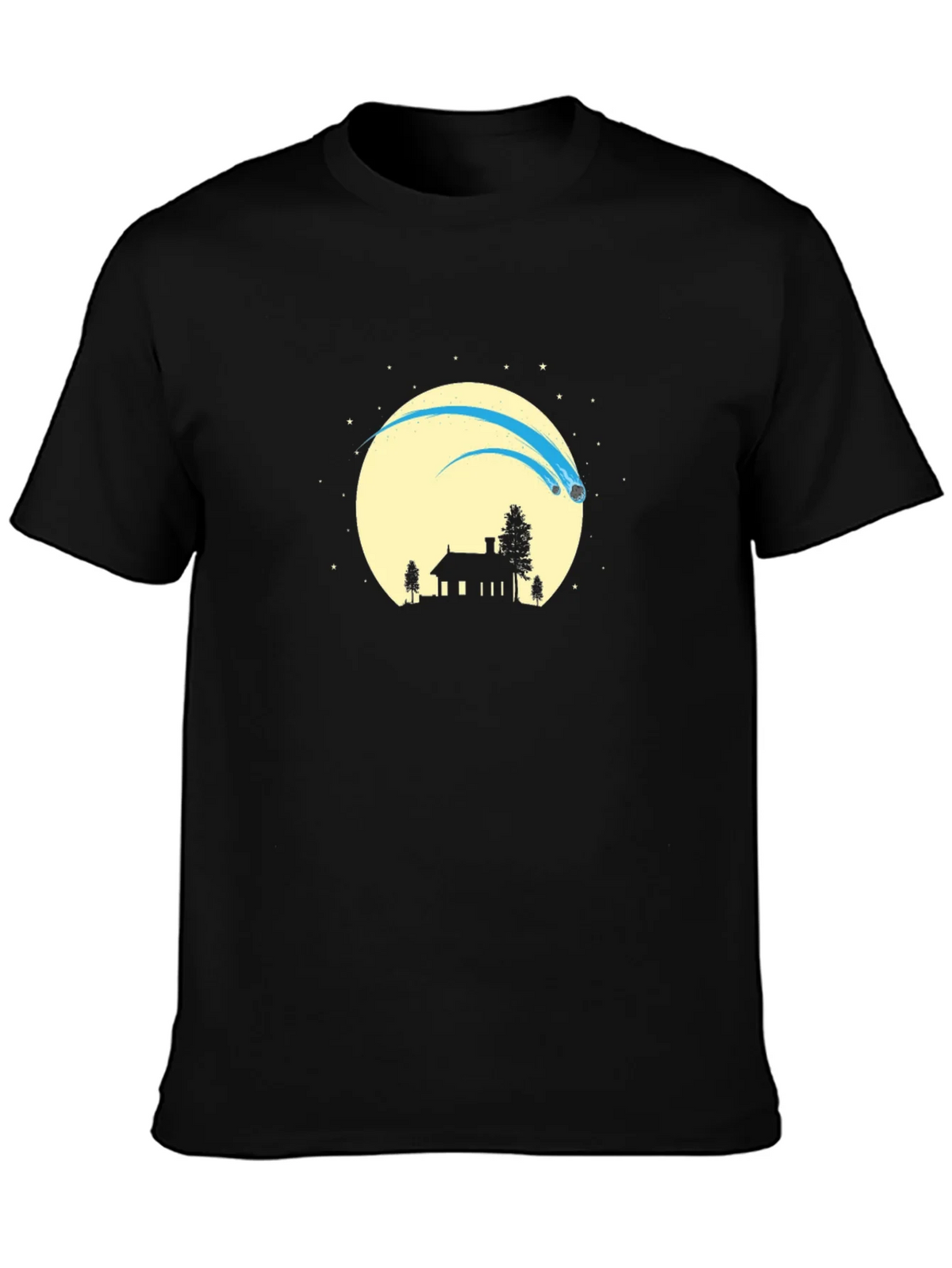 Silhouette Comet Moon Black T-Shirt product image 6
