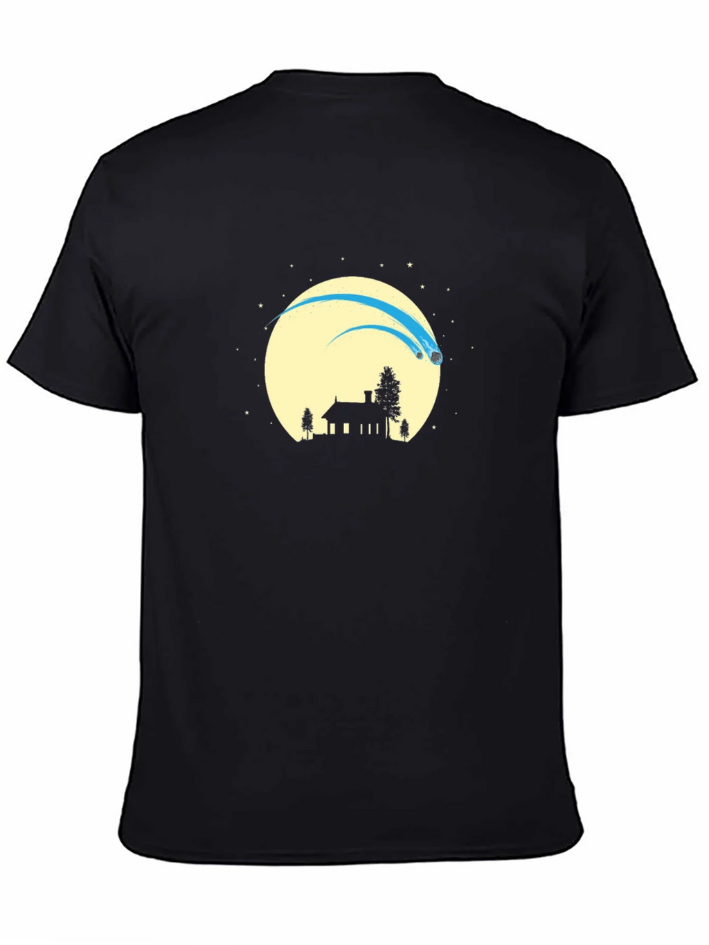 Silhouette Comet Moon Black T-Shirt product image 7