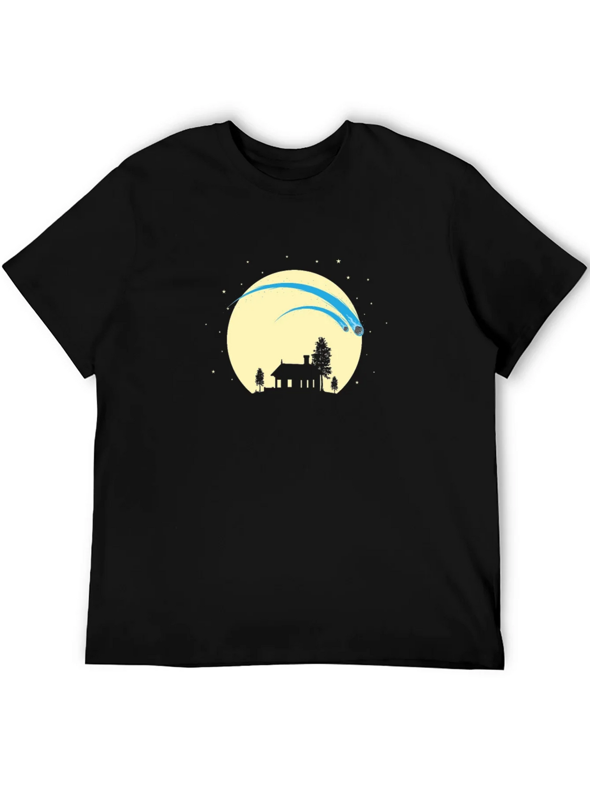 Silhouette Comet Moon Black T-Shirt product image 8