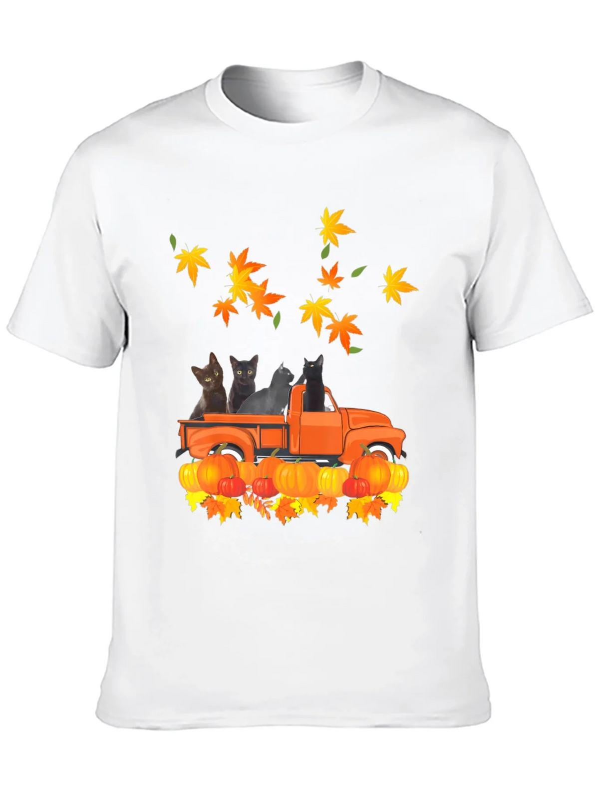 Cat in Truck T-Shirt - Fall Pumpkin Leaves product image 12