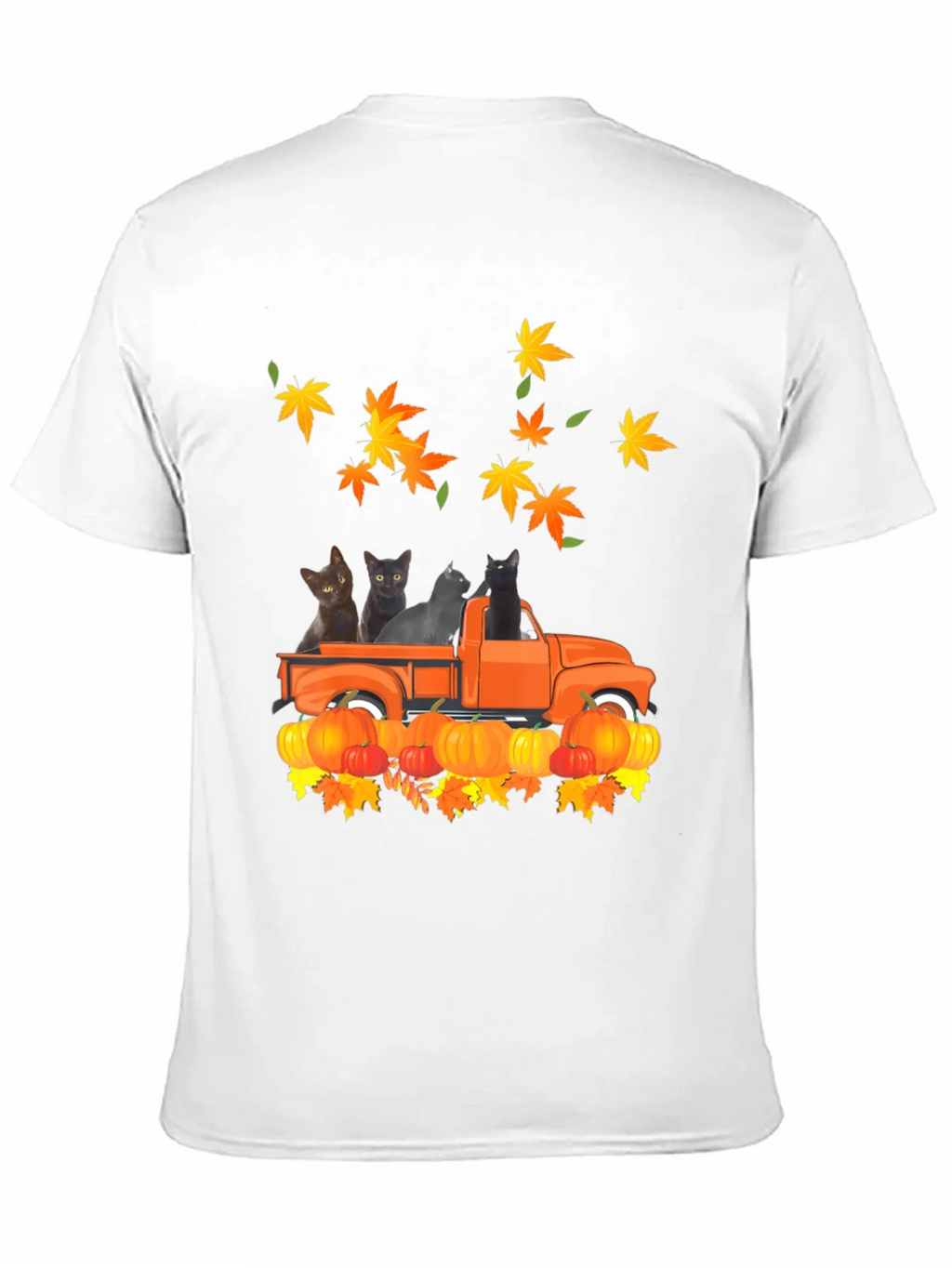 Cat in Truck T-Shirt - Fall Pumpkin Leaves product image 2