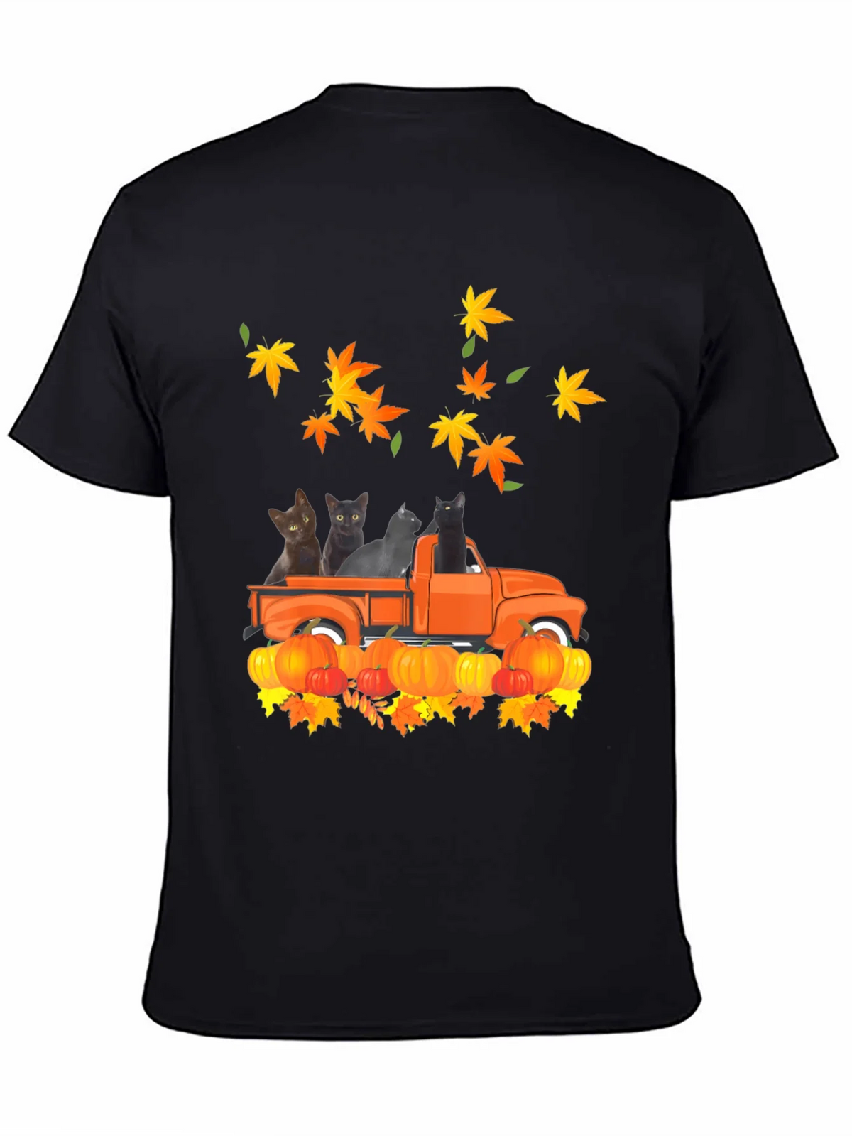 Cat in Truck T-Shirt - Fall Pumpkin Leaves product image 7